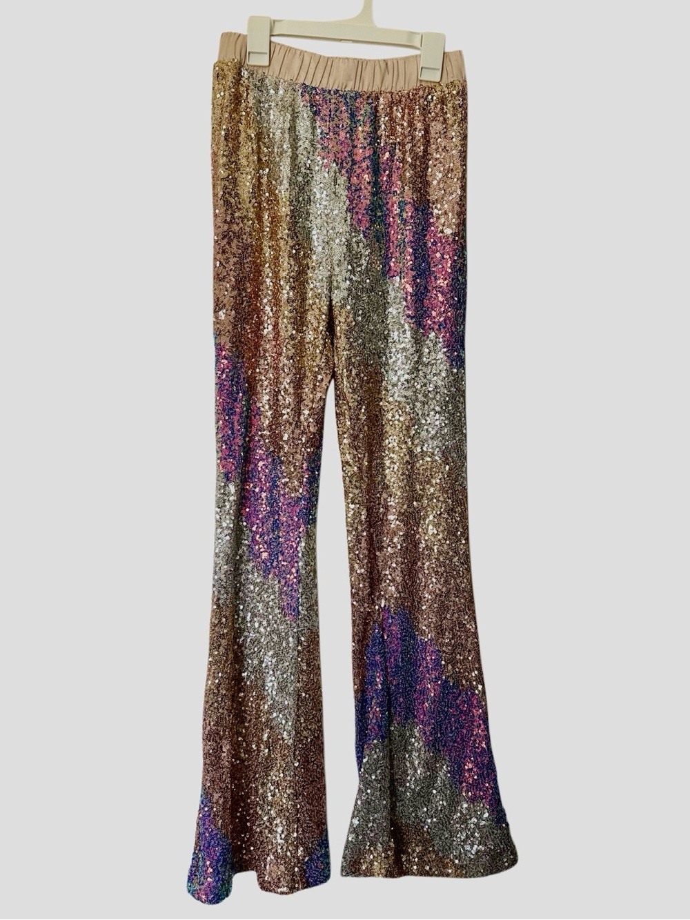 Main Strip Multicolor Sequin Flare Pants